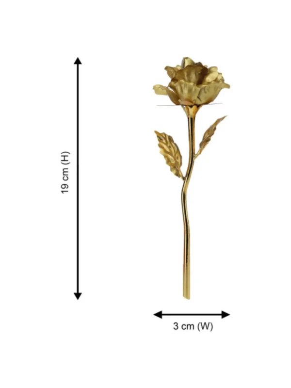 24K gold plated artificial rose flower with measurements - 3cm width, perfect for Valentine's Day gift and anniversary present