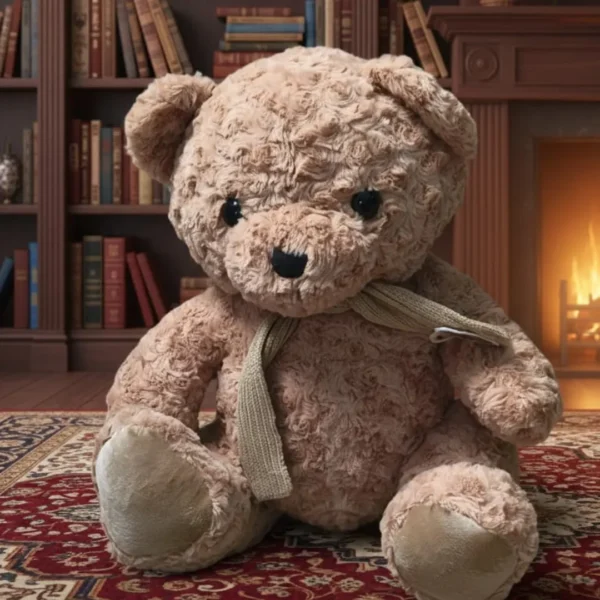 Giant Cuddly Teddy Bear – Premium Soft Plush Toy with Elegant Scarf & Rose-Textured Fur
